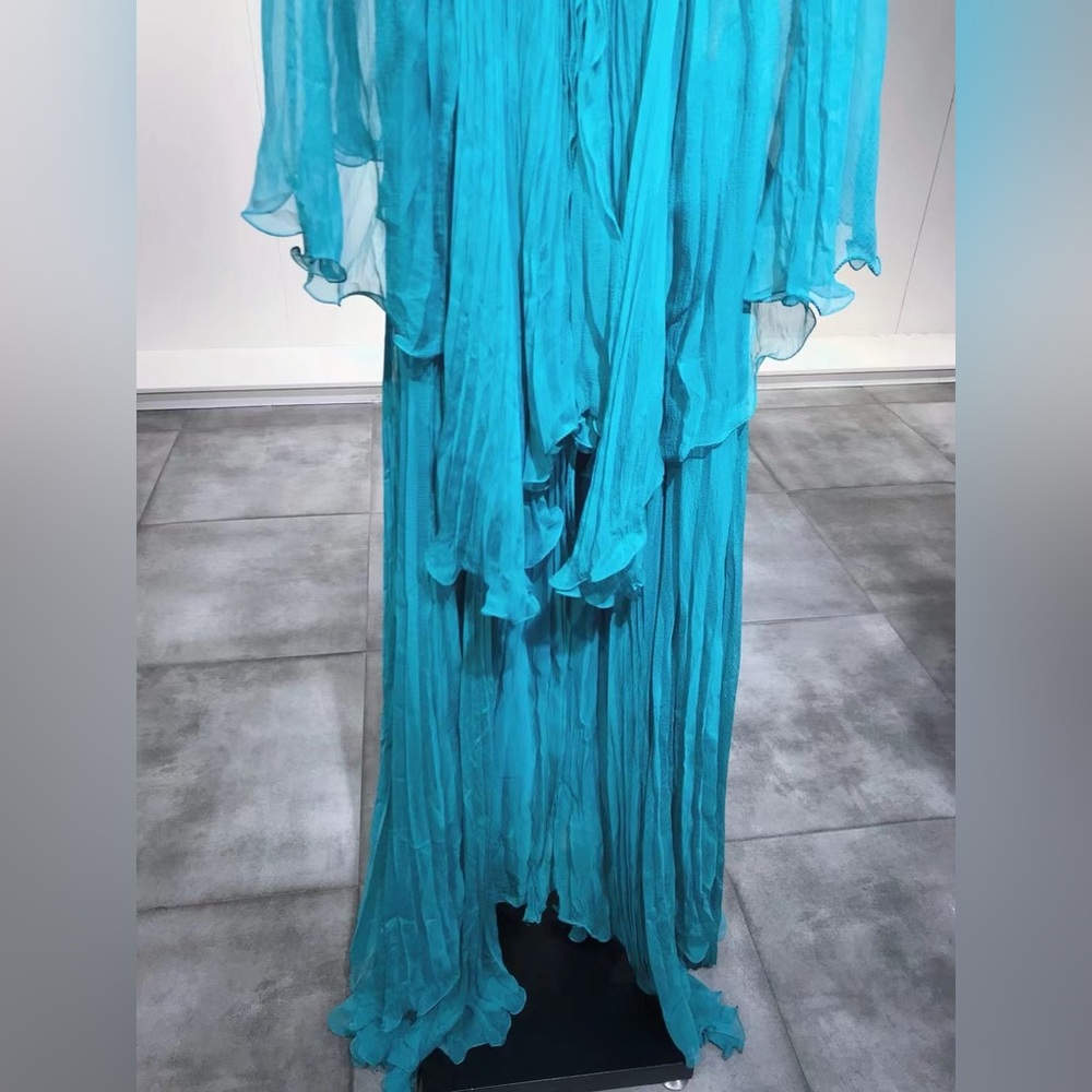 US 4 ALBERTA FERRETTI Romantic Blue Maxi Dress NWT - Picture 4 of 10
